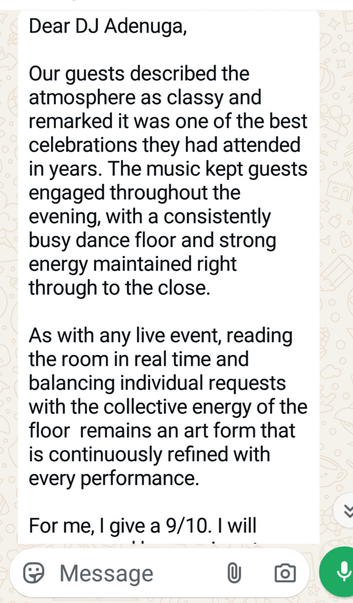 Client review for DJ OTB — part 1